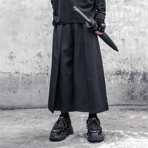 Japanese Streetwear Harajuku Oversized Baggy Pants Samurai Pants Trousers Joggers Men Casual Loose Black Techwear Wide Leg Pants