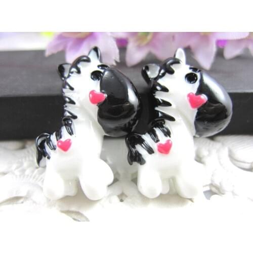 10pcs/lot DIY flat back resin cabochons accessories kawaii resin donkey with heart resin cartoon