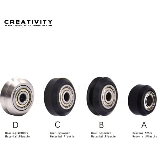 3D Printer 10 Pcs CNC Openbuilds Plastic Wheel POM MR105ZZ 625ZZ V-slot Bearing Bore 5mm Passive Round Gear Perlin Wheel Pully