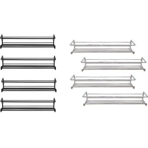 4PCS Punch-Free Hanging Spice Organizer Shelves Cupboard Wall- Mounted Seasoning Spice Storage Rack Restaurant