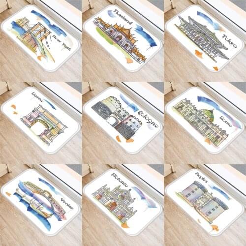 40x60cm Cute Diy Print Floor Mat Bathroom Ground Mat Slip Door Bath Pad Rug Living Room Kitchen Carpet Home Decor