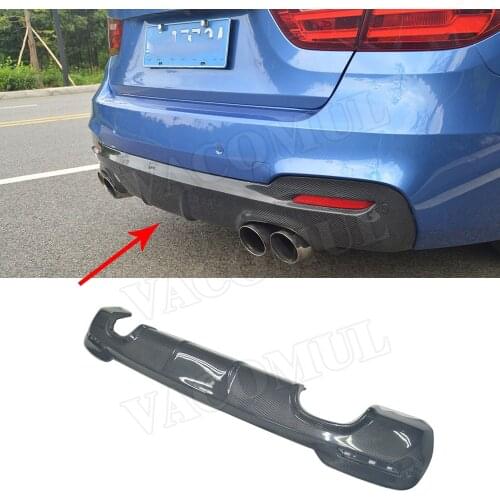 Carbon Fiber Racing Rear Diffuser FRP Bumper Lip Spoiler for BMW 3 Series GT F34 M Sport Bumper 4-Door 2012 - 2017