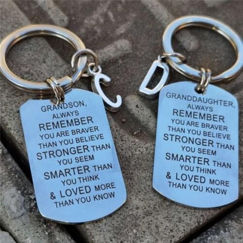 "To My Grandson/Grandaughter I Love You Forever"Inspirational Gift Keychain Best Father Mother Idea for Kids Stocking Stuff Gift