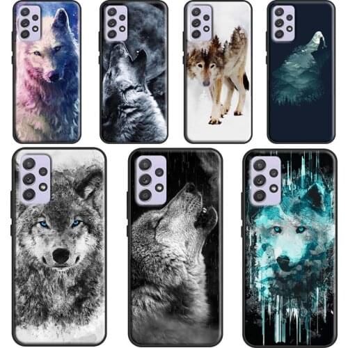 Wolf Howls Art Phone Case For Samsung Galaxy A52 A32 A42 A72 A12 A21S A20e A40 A50 A70 A31 A51 A71 A02S