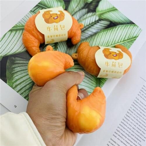 Elasticity TPR Cream Scented Slow Rising Croissant Stress Relief Pop It Fidget Stress Toys Adult Child Funny Anti Stress Popit