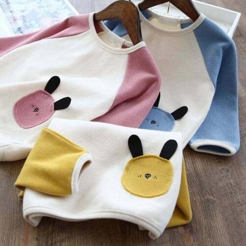 Girls and Boys Aged 1-6 Years Old Long Sleeved T-shirt Cartoon Foreign Style Baby Long Sleeved Casual Sweater LooseBottomedShirt