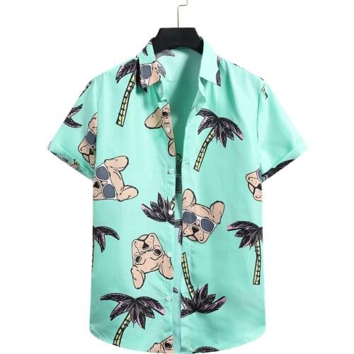 JAYCOSIN Hawaiian Casual Shirt Beach Printed Shirt turn-down collar men shirt short sleeve cotton shirts men shirt slim fit