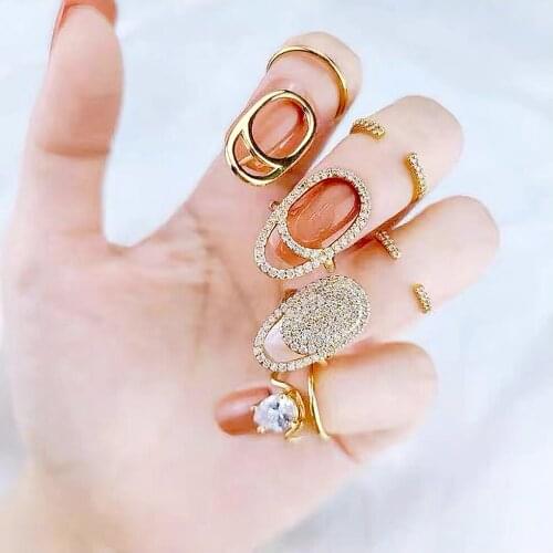 HAHA&TOTO Gothic Metal Line Thin Nail Rings for Women Daily Fingertip Protective Cover Trendy Ring Gift to Girlfriend Manicure