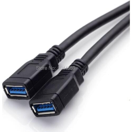 High quality USB3.0 20 19 Pin Motherboard to 2 USB 3.0 A Female Connector Cable Adapter Cord for computer