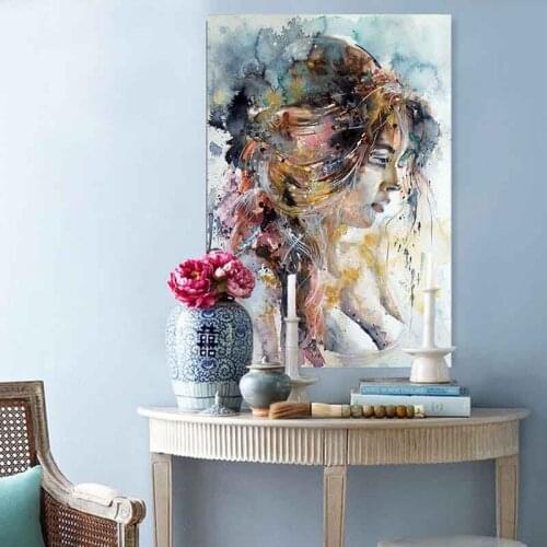 Paint by number art painting by numbers Art painted figure woman abstract decorative painting hand drawn decompression