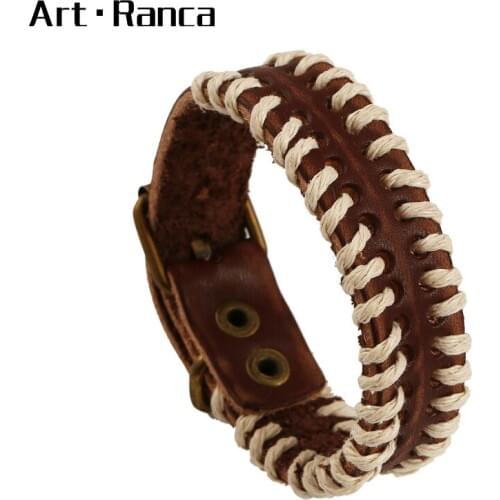 Korean version of personality fashion leather braid retro Bracelet male and female star Bracelet