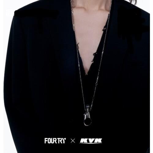 KVK Fourtry trend partner 2 perfume bottle concept body decoration chain 925 Silver Necklace lightweight luxury group