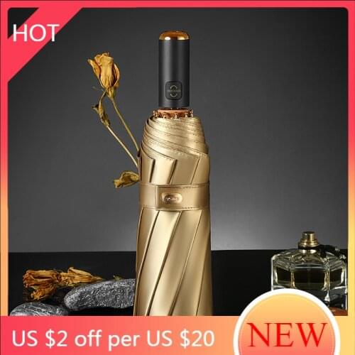 UV Protection Embroidery Small Glod Umbrella Women Luxury Rain Women Umbrella Sun Folding Automatic Paraguas Gifts Women AG50ZS