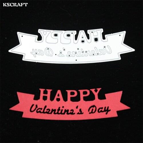 KSCRAFT Happy Valentines Day Metal Cutting Dies for DIY Scrapbooking/Card Making/Kids Fun Decoration Supplies
