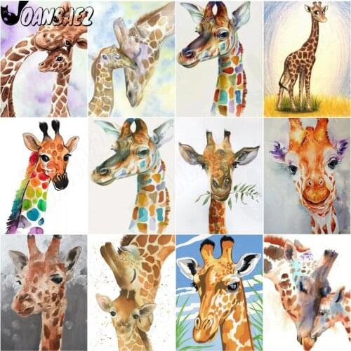 Cartoon Giraffe Diamond Painted Numbers Animal Sack Kit Cross Stitch Embroidery 5D Diy Hand-Inlaid Wall Decoration Design