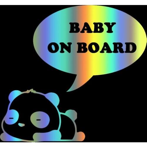 S51445# Various Sizes Car Stickers Vinyl Decal Panda Baby on Board Motorcycle Decorative Accessories Creative Laptop Helmet