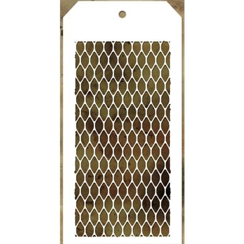 2021 New Label Tag Plastic Stencil For Craft Making Prismatic Grid Pattern Scrapbooking Background Card No Metal Cutting Dies