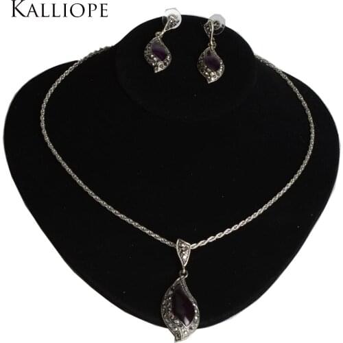 New Crescent-shaped rhinestone two-piece necklace + earrings fashion engagement wedding gift elegant bridal jewelry sets