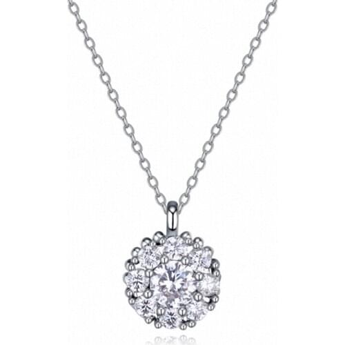 TRACYSWING Real Brand AAA Zirconia Micro Inlays Fashion Cherish Flower Pendant Necklace for women Valentines Gift TW132904