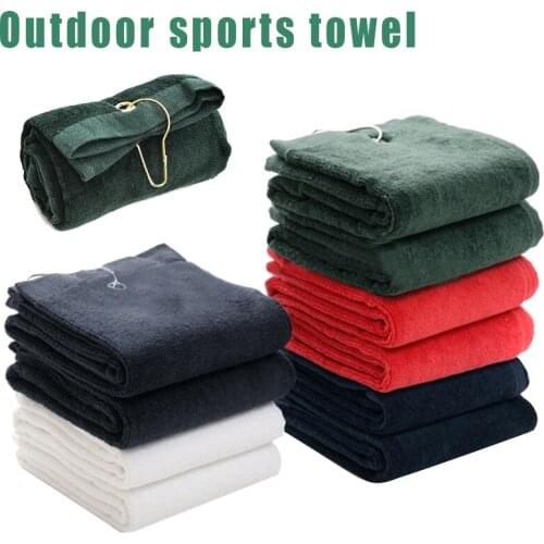 Portable Trifold Microfiber Towel with Bag Clip for Outdoor Sport Women Men ALS88