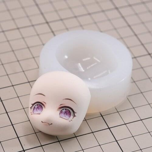 Q version with nose and no eye sockets, steamed buns and buns Plasticine face mold ultra-light clay mold silicone face