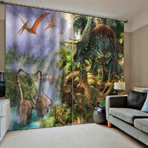 Luxury Blackout 3D Window Curtain For Living Room animal curtains kids curtains blackout 3d curtains