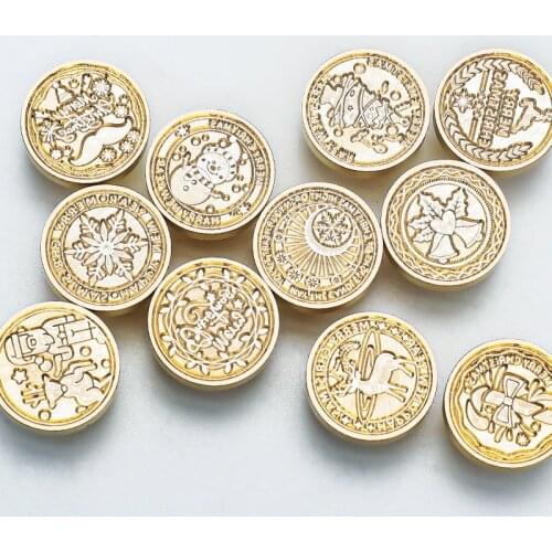 Christmas pattern wax printing stamp Elk Christmas tree bell Snowman stamp Metal wooden handle DIY envelope paper card tool