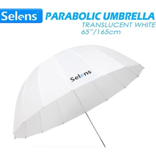 Selens 65" 165cm Parabolic Translucent White Umbrella for Speedlite Studio Flash Soft Lighting Diffuser w/ Carrying Bag