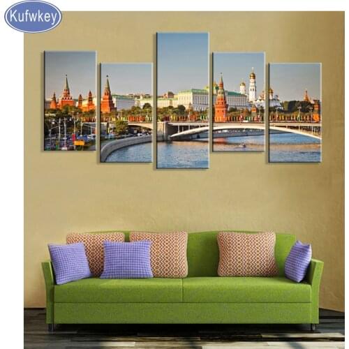 Russia Kremlin City Diamond Embroidery 5D,Diamond Painting 5 pcs,Cross Stitch,3D,Diamond Mosaic,Decoration,Christmas,art