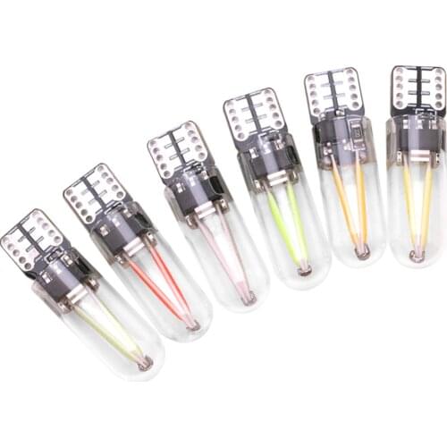 T10 W5W Cob Led Light Glass Auto Automobiles Reading Dome Bulb Lamp DRL Filament Car Styling Super Bright White Blue Red 12V