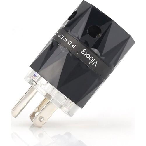Viborg VM503R Transparent Rhodium Plated Pure Copper US AC Power Plug Connector for Audio DIY Power Cable