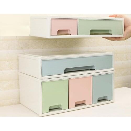 Storage Box Drawer Type Cosmetics Storage Box Office Desktop Finishing Box Dressing Table Table Plastic Storage Cabinet B