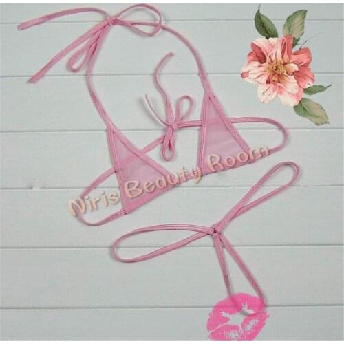 Women Extreme Hot Sexy Transparent Mesh Mini Micro Bikinis Swimwear Set Erotic Lingerie Underwear Bathsuits Bra G String Thong