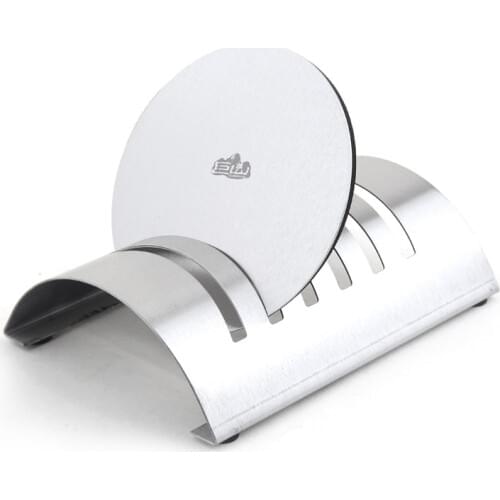 1set Exquisite classic round 304 stainless steel wine coasters creative bowl pad mat 6pcs coasters+1pc shelf KJ 3011