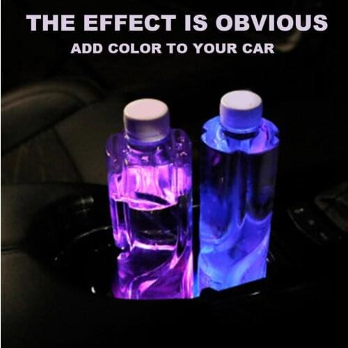 1pcs Anti Skid Pad For Automobile LED Luminous Water Accessories Car Interior Decoration Lights Cup Colorful Light Cover Y2X7