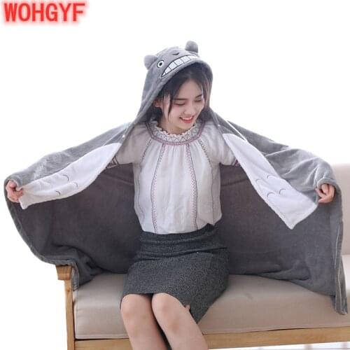 145*70cm plush toy stuffed totoro hung out blanket air conditioning blanket mantys cape coral double polar free shipment