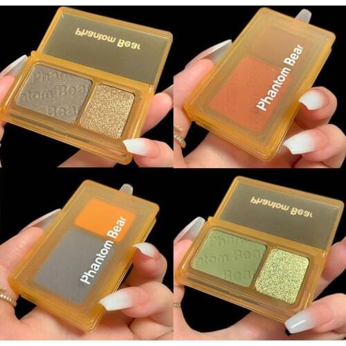 2 Color Matte Mashed Pearl Light Flashing Sheetmatte Single Portable Waterproof Long Lasting Waterproof Eye Shadow Makeup