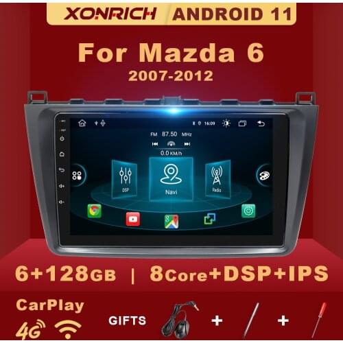 2 Din 4 GB RAM Android 10.0 Car Radio Multimedia Video Player For Mazda 6 2007 2008 - 2012 Navigation GPS RDS Car play DSP RDS