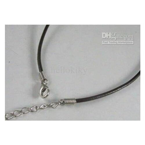 300PCS 2mm brown leather Necklace Cord With chain M2292