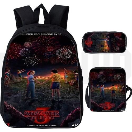 3D Print Stranger Things Season 3 School Bags for Teenage Girls Stranger Things Backpack Men Pencil Mochia Sac A Dos Bookbag