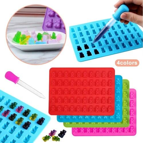 50 Cavity Silicone Gummy Bear Mold Jelly Ice Molds Moulds Candy Chocolate