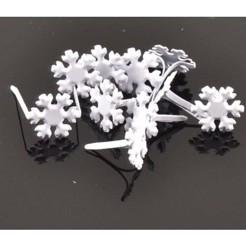 50PCs White Flower Sonwflake Brads Scrapbooking Embellishment Fastener Brads Metal Crafts For shoes Decoration c1568