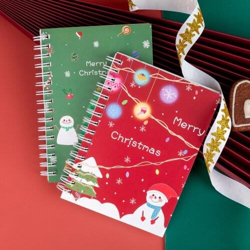 Agenda A6 Cartoon Christmas Portable Coil Notebook and Journals Kawaii Organizer Diary Spiral Notepad Schedule Book Stationery