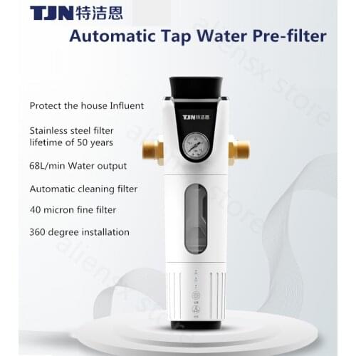TEJIEN Automatic Prefilter pre-filtration Tap water filter 68L/min No need to replace the stainless steel filter