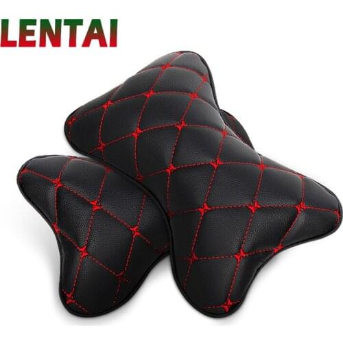 LENTAI NEW 1Pc Car neck pillow Leather Headrest For BMW E39 E90 E60 E36 F30 F10 E34 E30 Mini Cooper Audi A4 B8 A3 A6 C6 Q5 A5