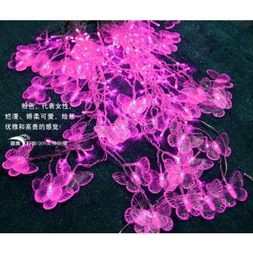 Flower pavilion decoration corner booths ceiling decoration 8 meters butterfly led curtain string of lights