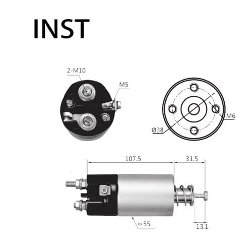 ELECTROMAGNETIC SWTICH SOLENOID FOR 24V 5KW B75 6897 M371CB3671 M371XB2471 STM3778WA STM3778WD STM3778YJ STM3887BL