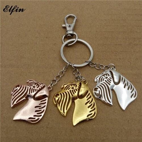Elfin Trendy Schnauzer Keychain Fashion Animal Pet Dog Memorial Jewellery Key Chain Women Men Pet Lover Key Ring
