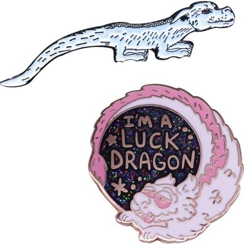 Falcor the luck dragon enamel pin childhood nostalgia accessory
