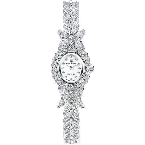 Top Sell Qualtiy AAA Zircon Elements Leaf Austrian Crystal Bracelet Watch for Wedding Party Fashion Jewelry Made with Wholesale